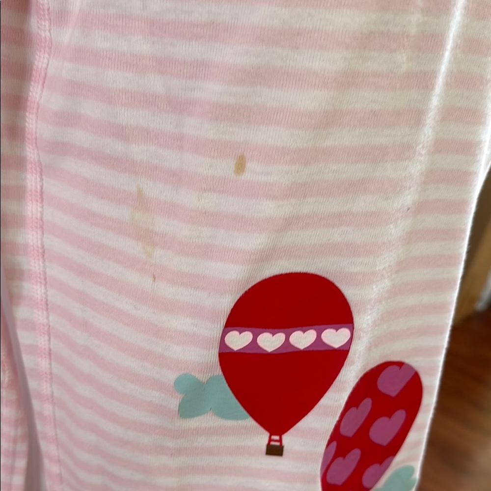 Hanna Andersson Girls Organic Cotton Pink & Red Balloon Long Johns Pajama Set - Picture 4 of 6